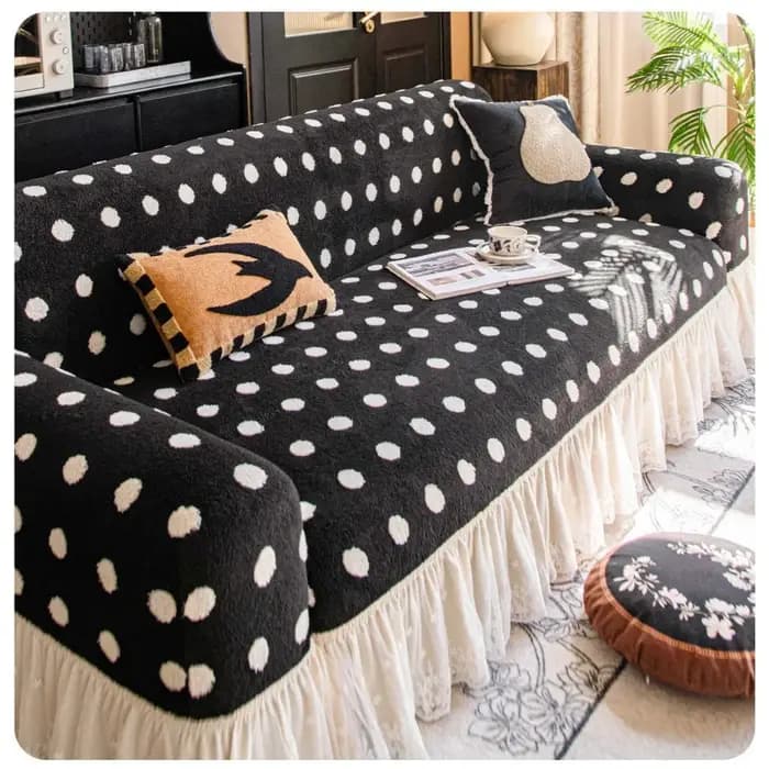 Housse de canapé à motif de pois
