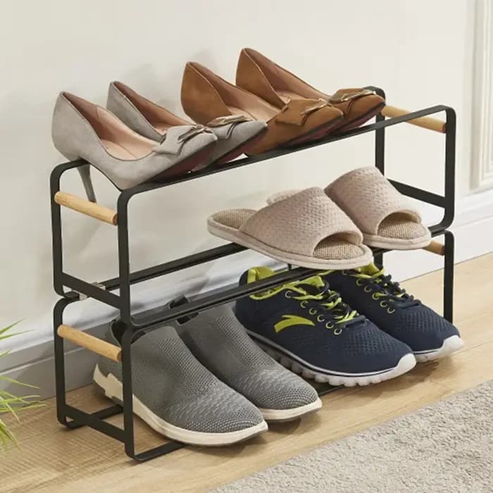 Meubles de maison Simple anti-poussière étagère à chaussures créative fer