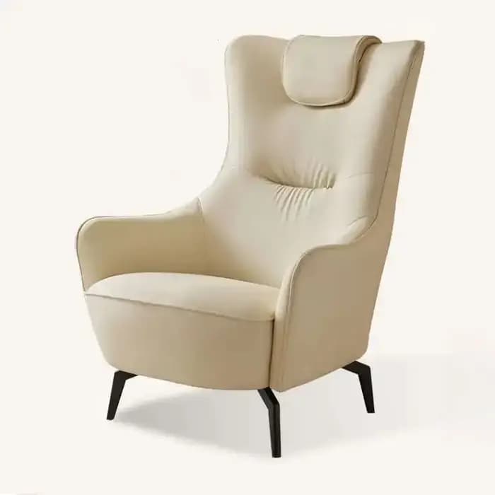 Chaise de canapé simple en cuir de luxe, chaise d'appoint moderne minimaliste à dossier haut pour sa