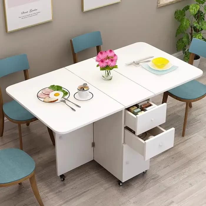 Design Simple Table à manger cuisine luxueux pieds blancs