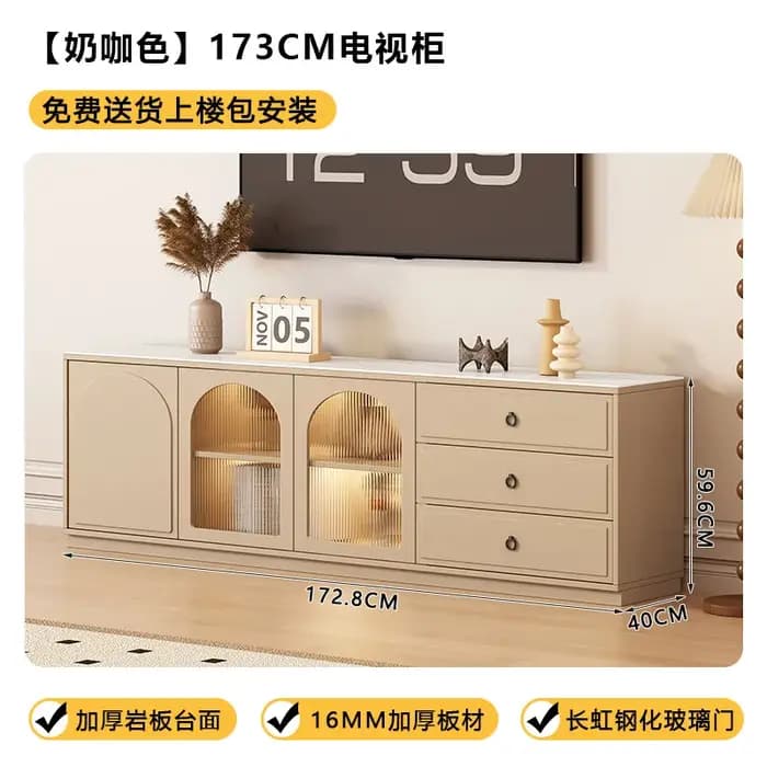 Meuble TV en bois massif blanc