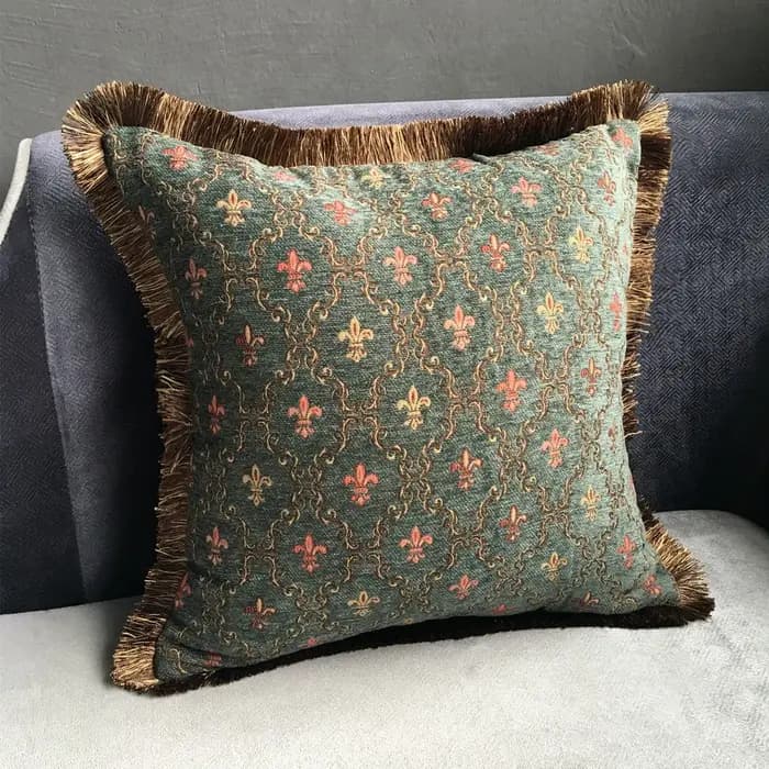 Juste de coussin en chenille douce tissée pour canapé