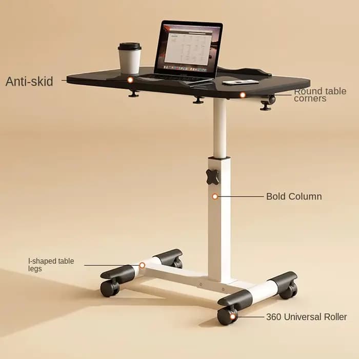 Table de chevet réglable en hauteur au-dessus du lit, Table de chevet d'hôpital avec bureau inclinab