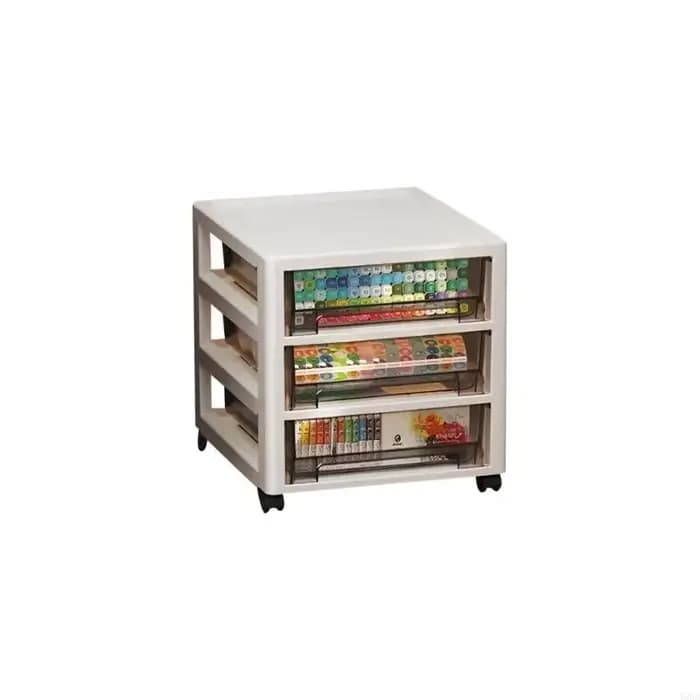 Unité rangement en plastique avec compartiments roues visibles, pour maison, le bureau, cuisine, sal