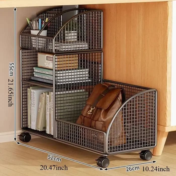 Bibliothèque de rangement multicouche, support de rangement de documents et de livres de bureau Mobile, grande bibliothèque de rangement latérale de bureau