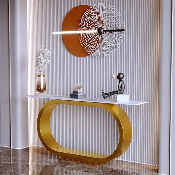 Table Console neutre italienne Simple et élégante, Table d'entrée étroite pour Salon, meubles de mai
