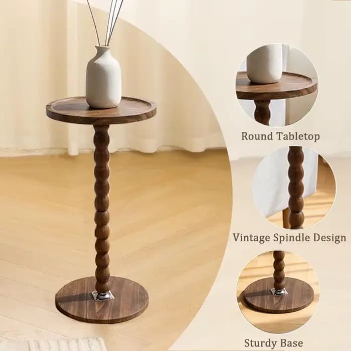 Table d'appoint ronde, petite table à boissons pour petits espaces