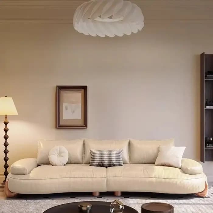 Canapé de salon relaxant en cuir véritable