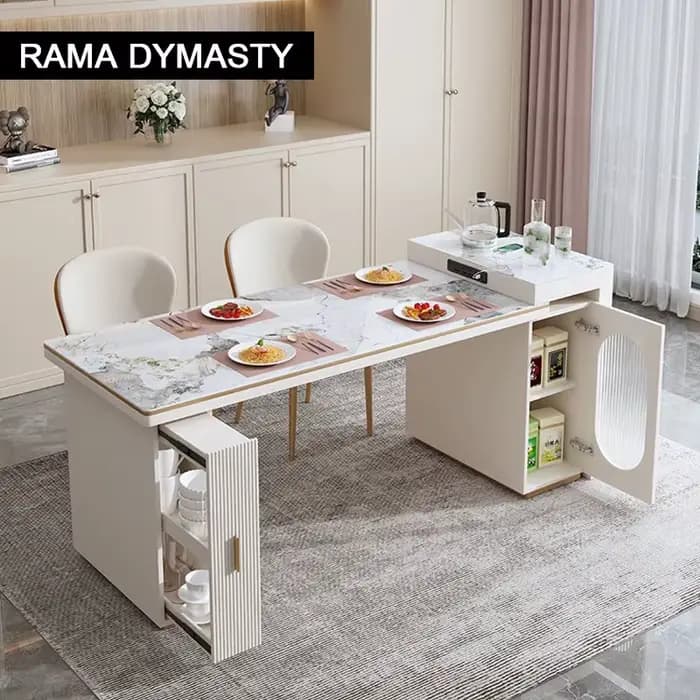 Table à manger de luxe avec armoire de rangement