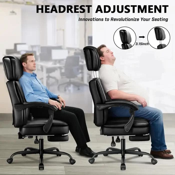 Chaise de bureau exécutive 400 lbs avec repose-pieds pour personnes corpulentes, chaise de bureau er
