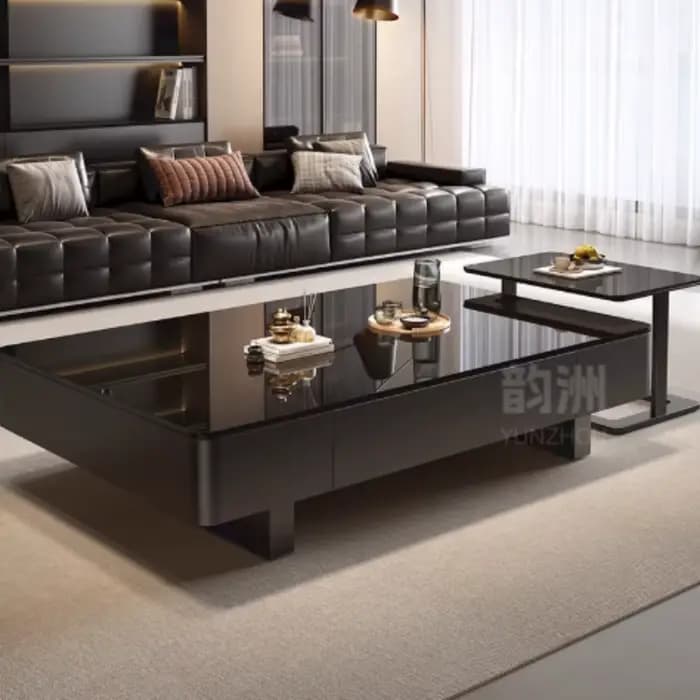 Table basse carrée en bois Design noir Tables basses de luxe uniques Premium Simple Muebles Para El Hogar décoration de la maison