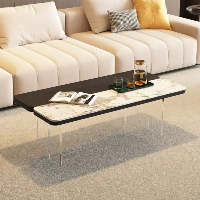 Table d'appoint moderne en acrylique pour salon