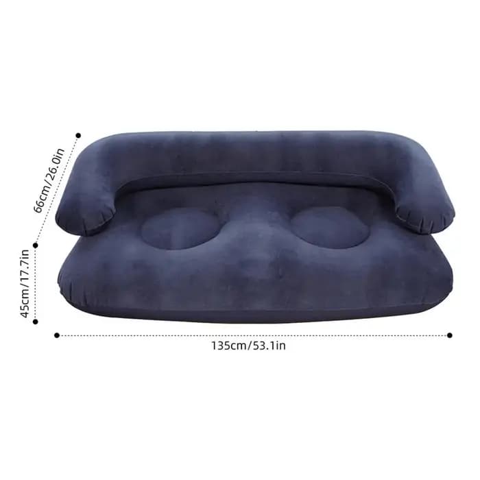 Canapé gonflable pliable floqué confortable avec accoudoirs pour patio
