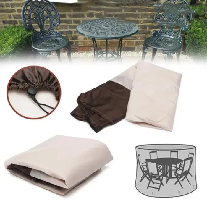 210D Patio Table ronde couvre meubles d'extérieur canapé Protection pluie neige anti-poussière
