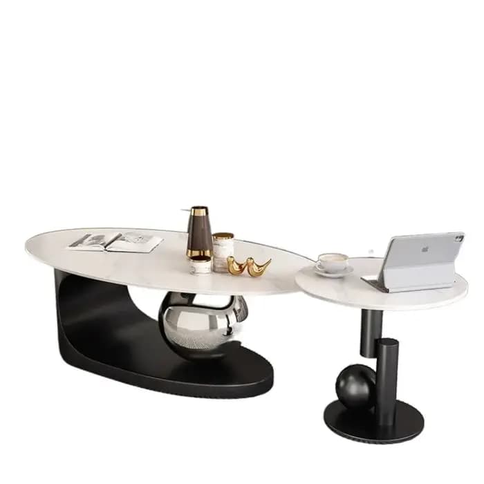 Table basse ovale en ardoise