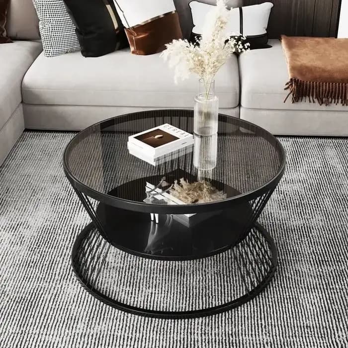 Petit appartement salon rond ménage minimaliste Mini Table moderne lumière luxe