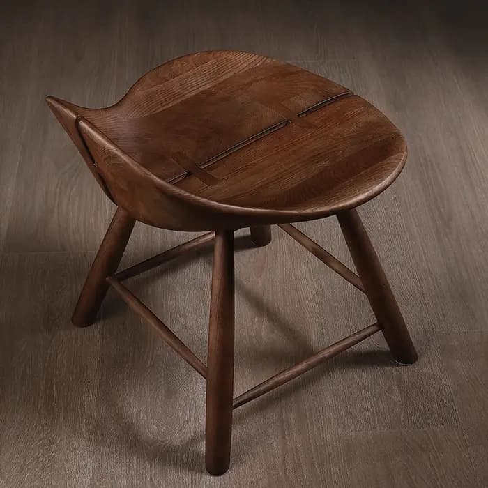 Chaise de salle à manger en bois massif de style Wabi-sabi haut de gamme