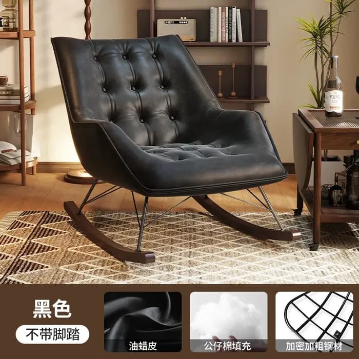 Chaises modernes noires salon luxe repose-pieds à bascule chaises paresseuses adultes concepteur Mec