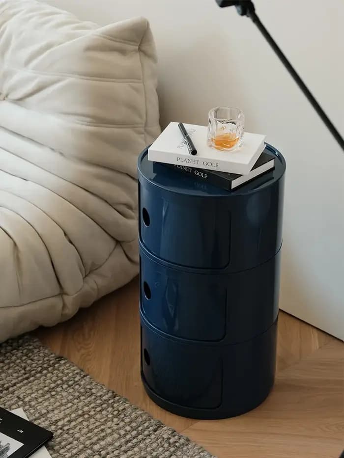 Table de chevet ronde en frêne pour chambre à coucher