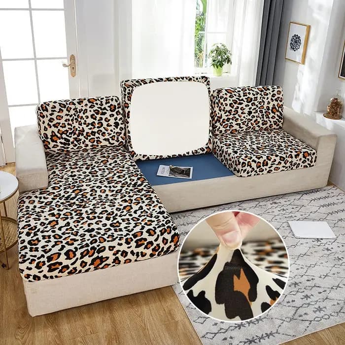 Housse de coussin de siège de canapé imprimé léopard