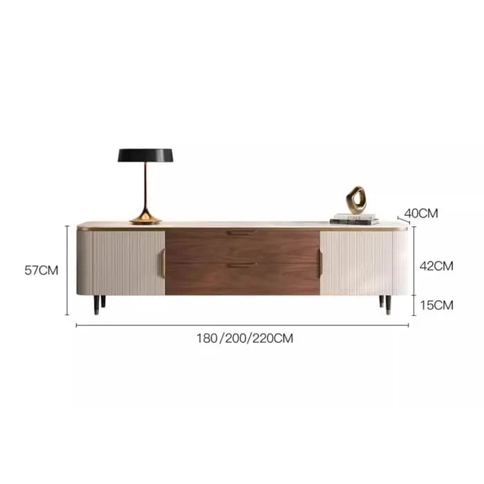 Meuble TV d'angle moderne de luxe avec tiroirs de rangement pour salon