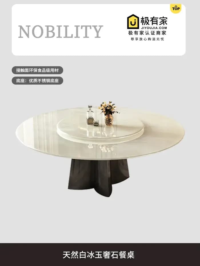Table à manger ronde moderne avec plateau tournant, design de luxe multifonctionnel, tables à manger