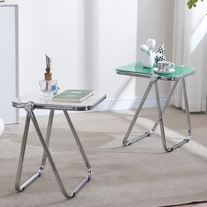 Table d'appoint pliante-table basse transparente à la mode pour salon canapé coin et balcon