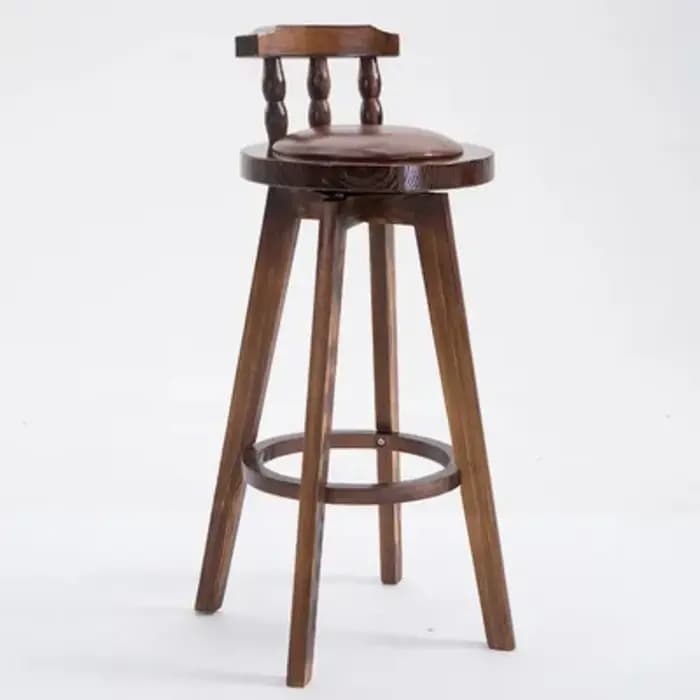 Ensemble de Table de Bar ronde en bois massif de Style américain