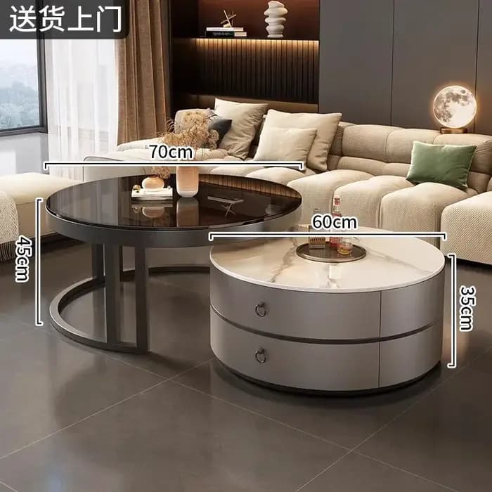 Glam Tables basses nordiques rondes simples Tables basses en métal de luxe Design moderne Muebles Pa