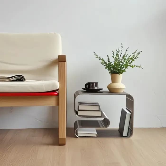 Petite Table basse nordique en acier inoxydable