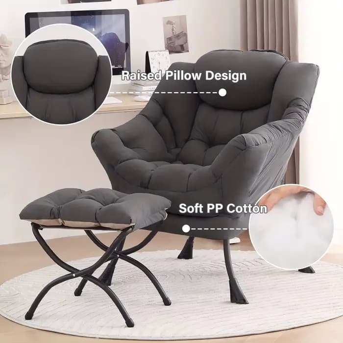 Fauteuil inclinable de style moderne Tita avec repose-pieds