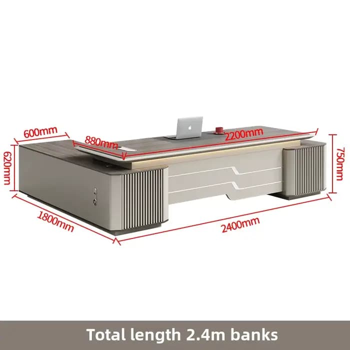 Bureau de bureau, moderne et simple, bureau de direction, haut de gamme et luxueux, 2,4 m, expédié d