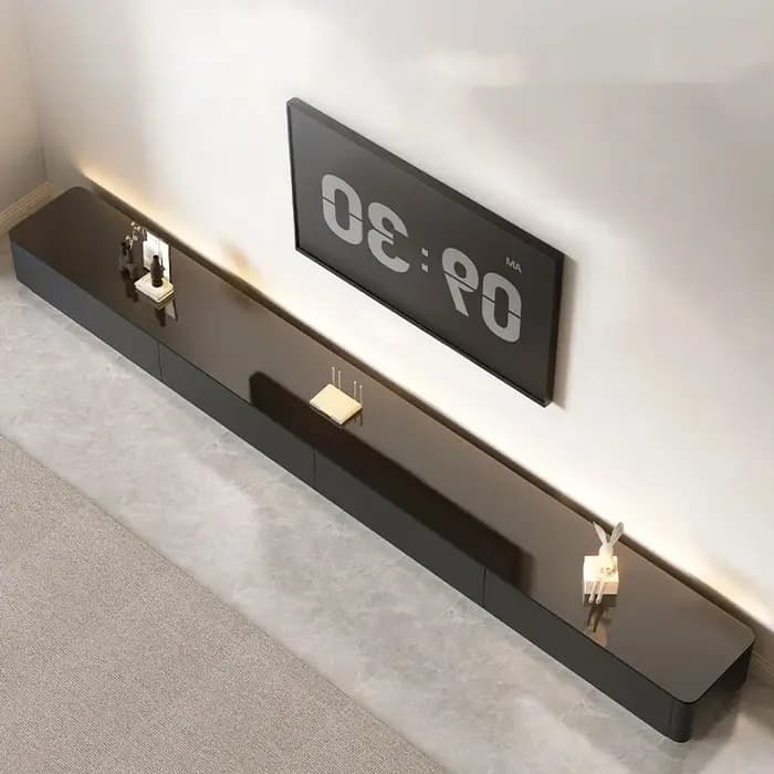Meuble TV de rangement design nordique vintage avec tiroirs