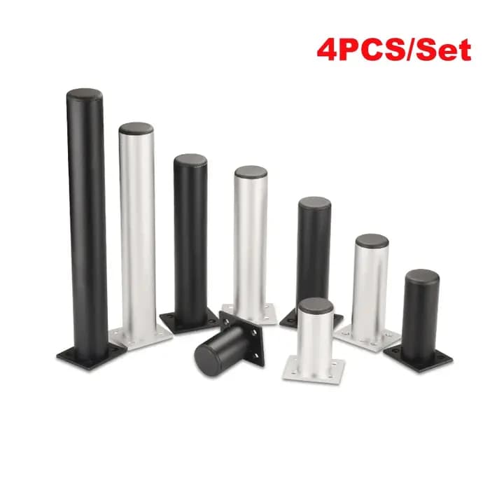 Lot de 4 pieds de meuble en aluminium