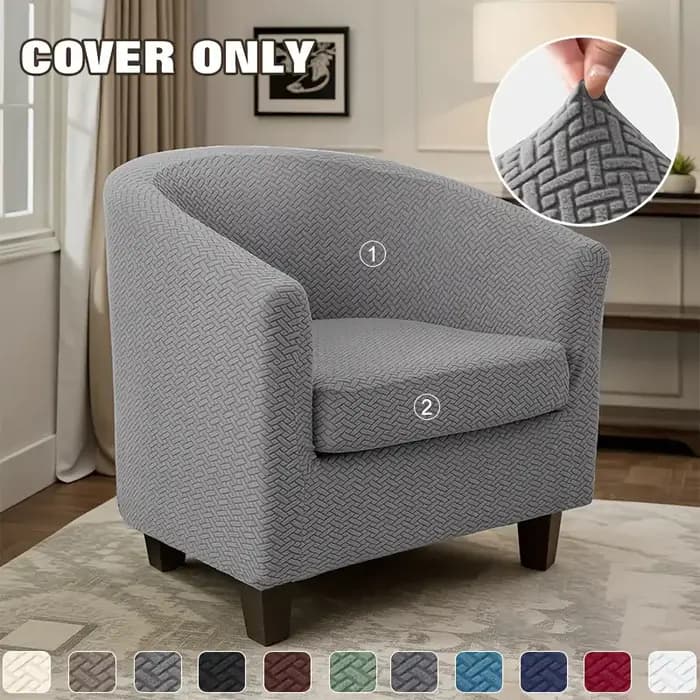 1 ensemble de housses de chaise de baignoire en Jacquard