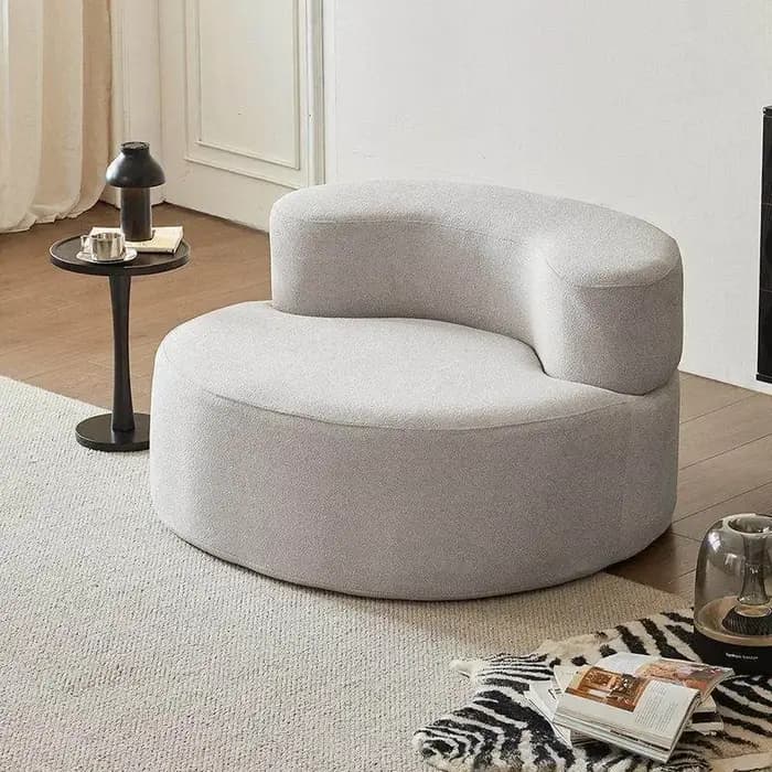 Canapé modulaire rectangulaire incurvé en tissu compressé