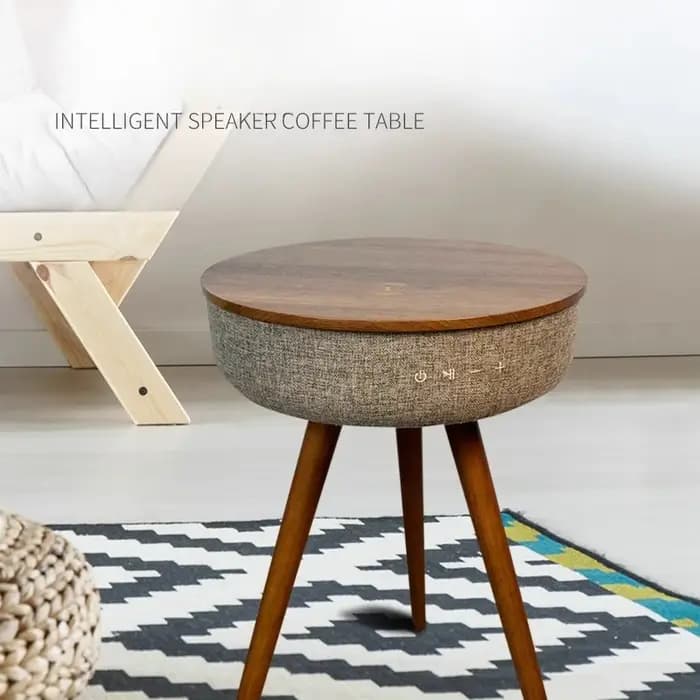 Table basse intelligente avec chargement sans fil, Table d'appoint Bluetooth, meuble de salon Compac