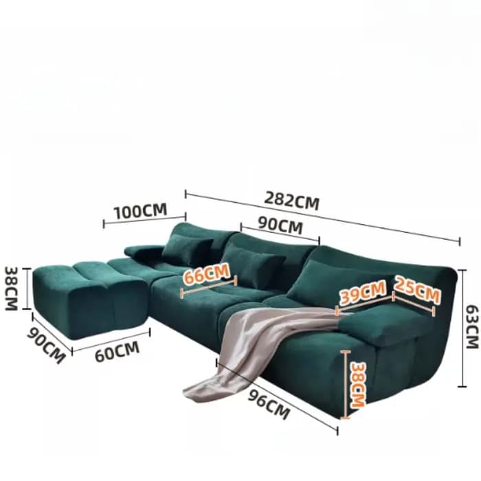 Canapé relax en tissu italien compressé sous vide