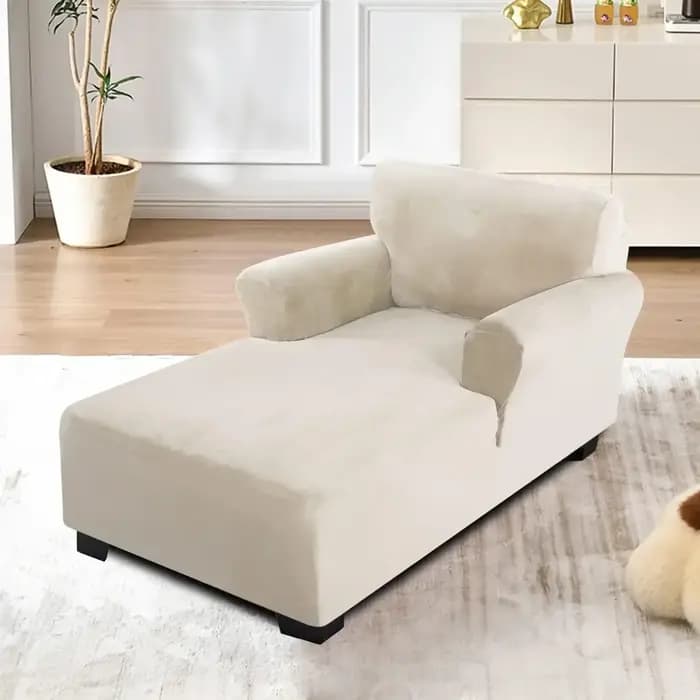 Housse de Chaise longue en velours, bras très extensible, housse de canapé douce pour salon, avec br
