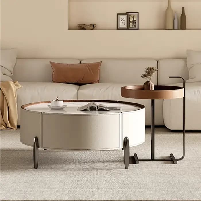 Table basse moderne De luxe tiroirs esthétiques