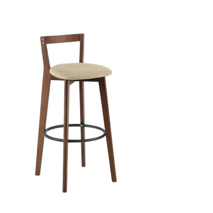 Tabouret de Bar nordique avec dossier en bois massif