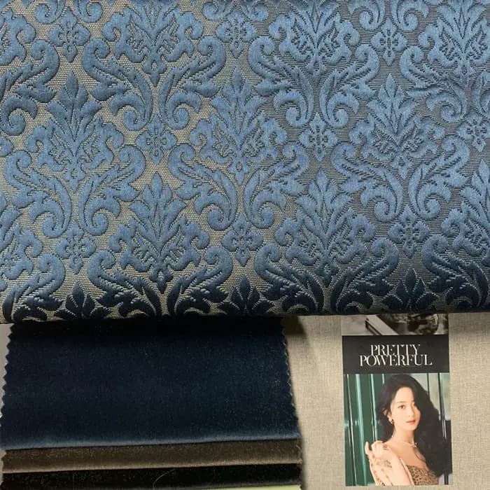 Classique petit damassé violet bleu tissé rembourrage canapé fauteuil meubles intérieur tissu concepteur tissus 140 cm 1 mètre paquet