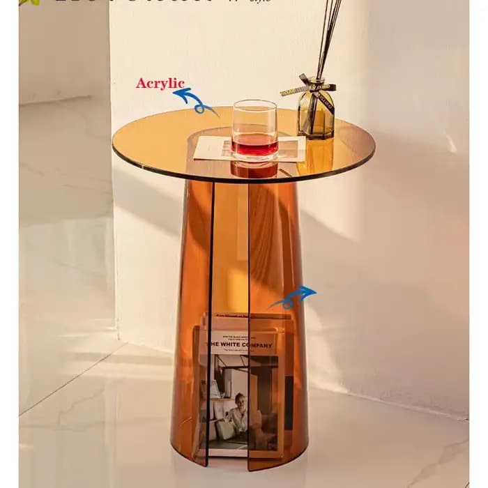 Table ronde transparente en acrylique, table basse transparente pour salle à manger et mariage