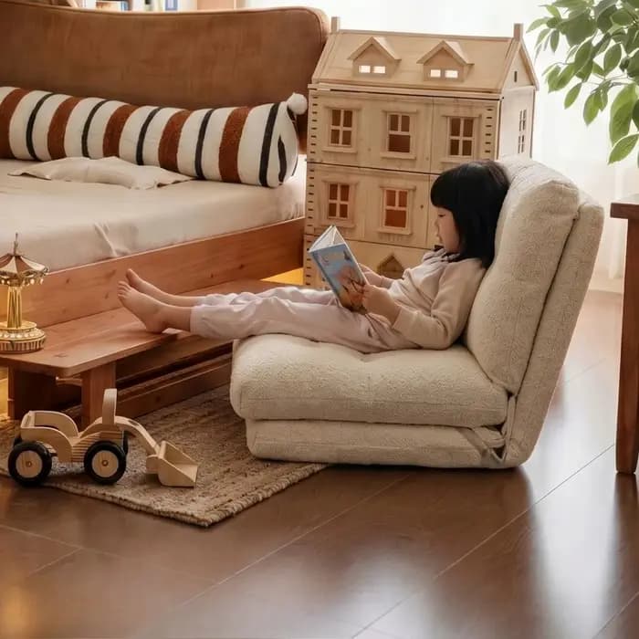 Canapés d'angle en pouf marron, canapé de sol d'angle, poufs relaxants surdimensionnés, canapés de cuisine, fauteuils comprimés pour bébé, meubles de maison