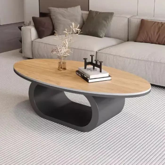 Petites Tables basses ovales blanches minimalistes