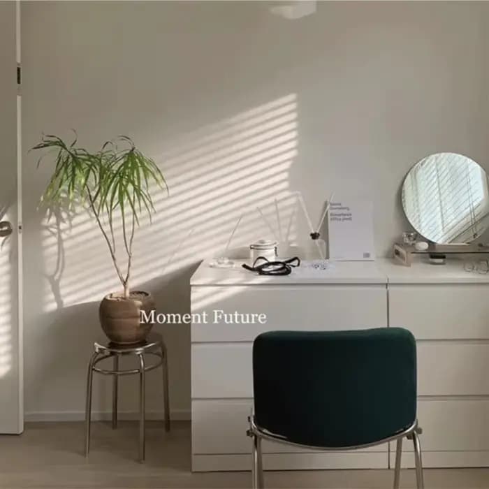 Fauteuil de loisirs individuel MOMO, tabouret rond en acier inoxydable argenté, chaise design modern