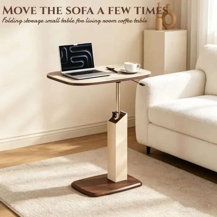 Table basse moderne de petite taille, console d'angle pliable, table à plateau relevable, meuble de salon décoratif, mesa elevable y extensible.