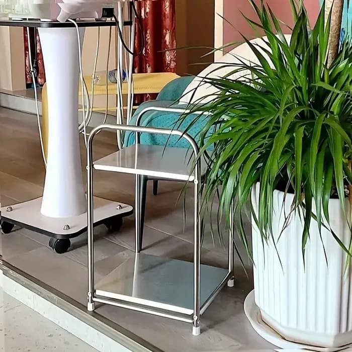 Table à bords en acier inoxydable de style industriel rétro - meuble de canapé multifonctionnel, des