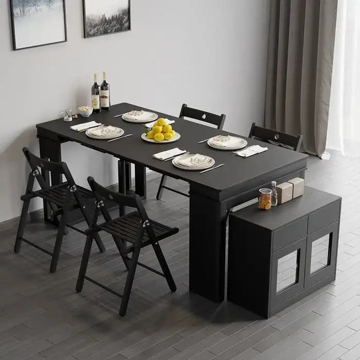 Buffet rectangulaire peu encombrant de table à manger extensible moderne avec le stockage
