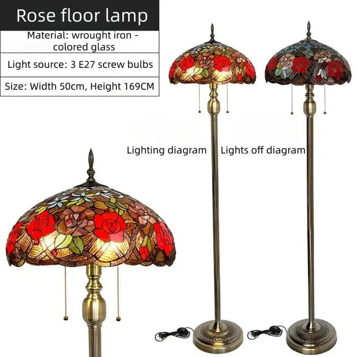 Lampadaire LED Rétro Américain pour Salon, Décoration d'Intérieur Haut de Gamme, Chevet de Chambre, Hôtel, Salle à Manger, Éclairage Vertical